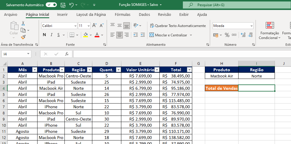 Como Usar A Fun O Somases No Excel Tutorial Excel De Respeito