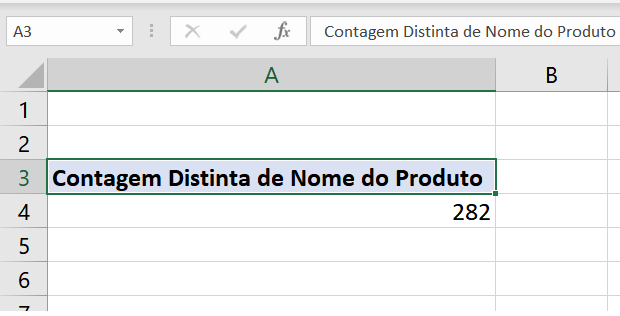 Contagem Distinta no Excel