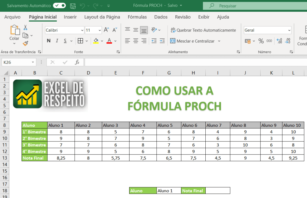 Proch Como Usar A Fórmula Proch No Excel Excel De Respeito 8353