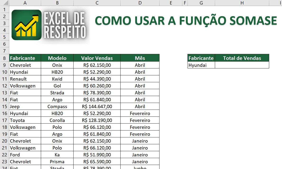 Somase Como Usar A Função Somase No Excel Passo A Passo Excel De Respeito 2208