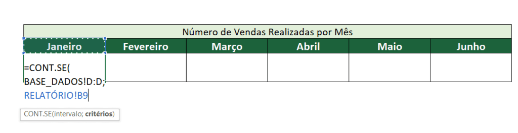 FUNÇÃO CONT.SE ARGUMENTO CRITÉRIO