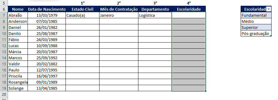 Validação de dados selecionar intervalo