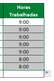 CALCULAR HORAS RESULTADO ALÇA DE PREENCHIMENTO