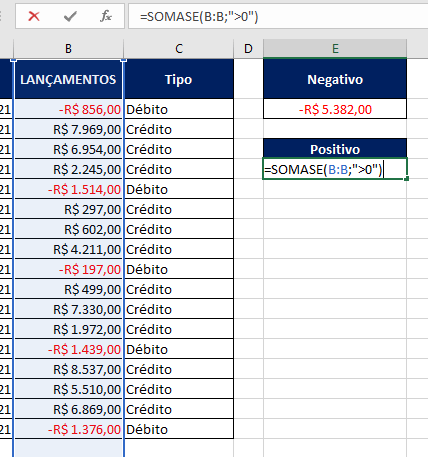 SOMASE POSITIVO FUNÇÃO COMPLETA