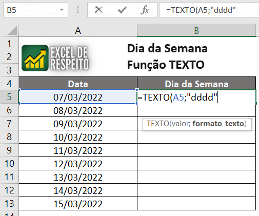 FÓRMULAS EXCEL IDENTIFICANDO FINAIS DE SEMANA/FERIADOS - Excel RAP10 