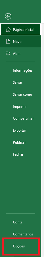 Opções