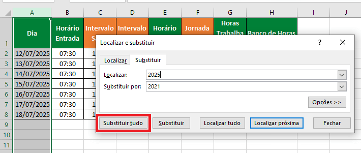 localizar e substituir