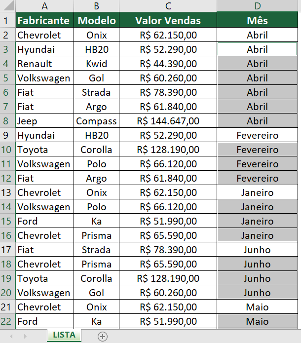 VALORES CÉLULAS EM BRANCO REPLICADOS