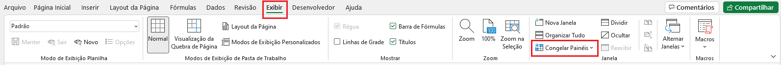 guia exibir congelar painéis
